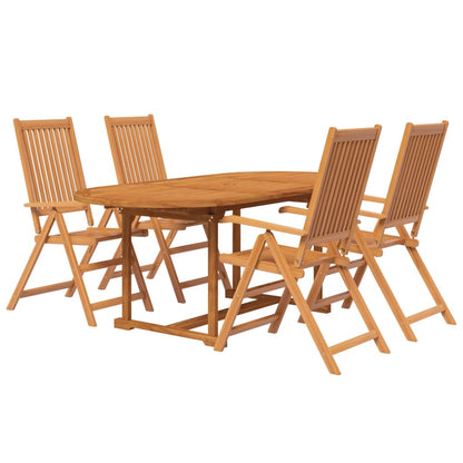 5 Piece Garden Dining Set Solid Wood Acacia 120-170 cm