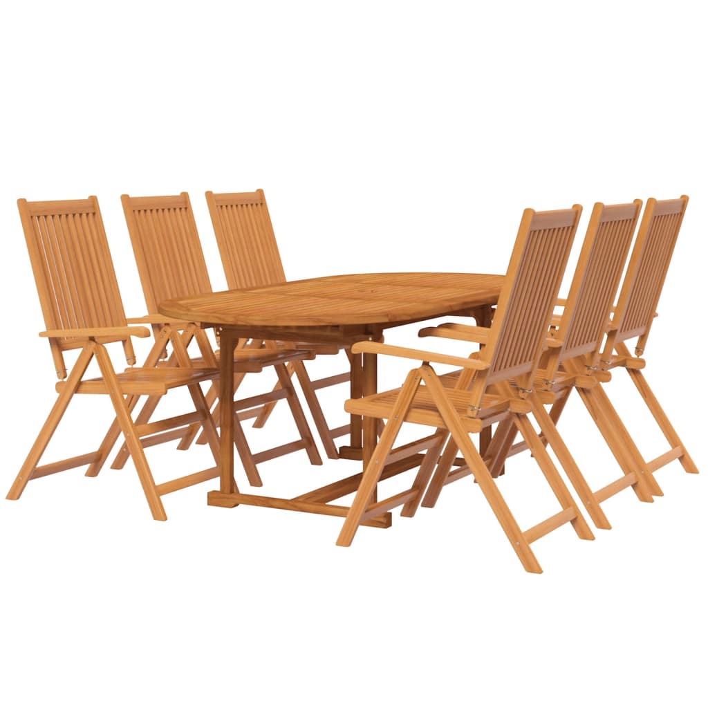 7 Piece Garden Dining Set Solid Wood Acacia 120-170 cm