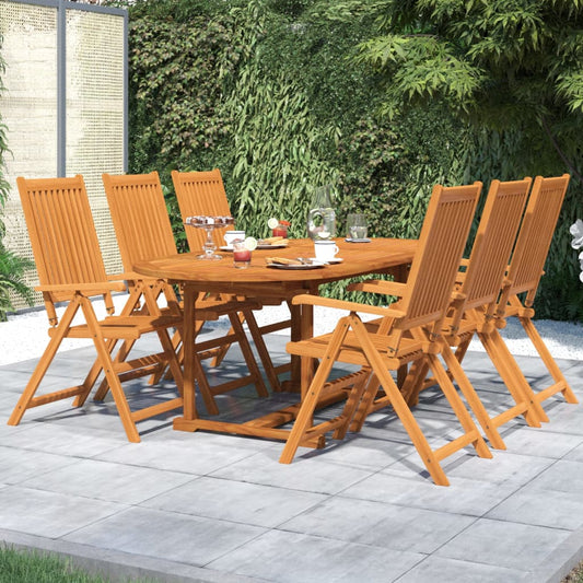 Garden Dining Set | Brown | Solid Acacia Wood | Medium | Extendable