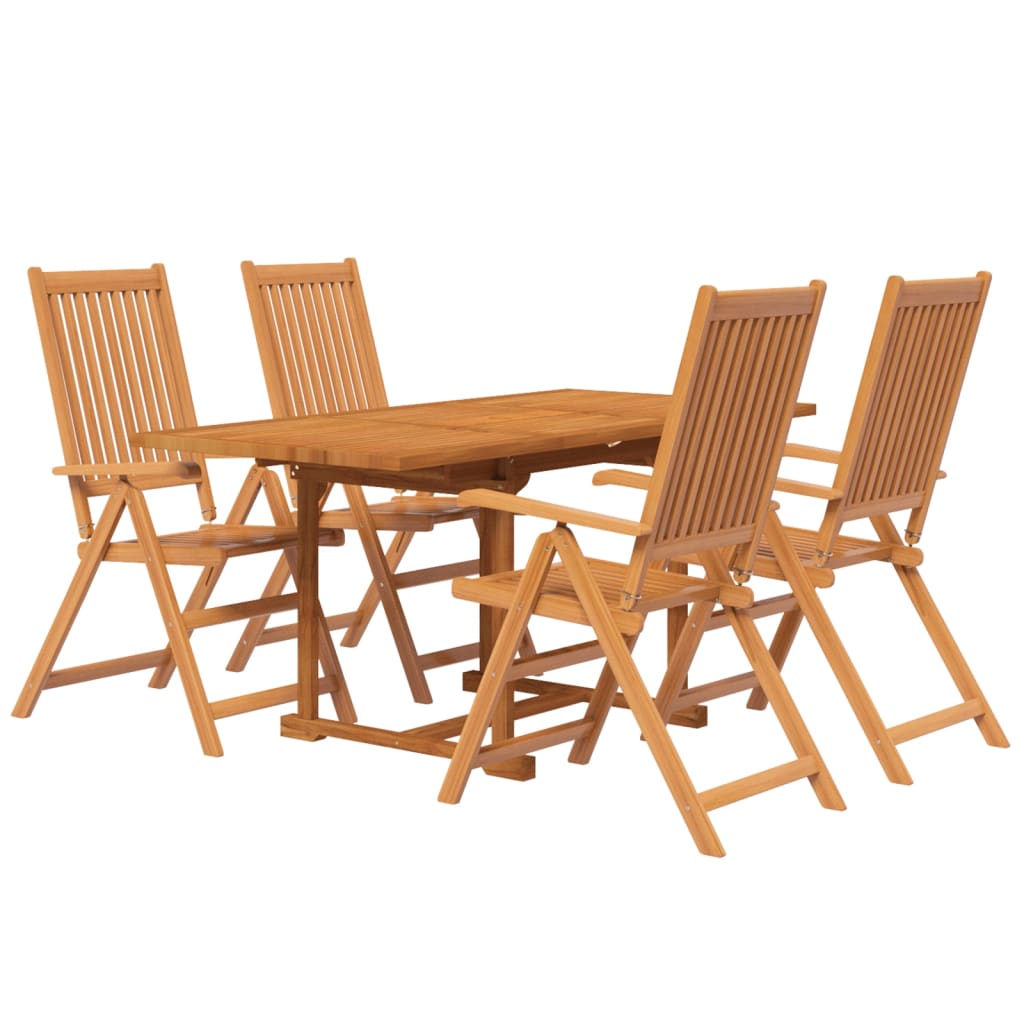 Garden Dining Set | Natural Wood | Solid Acacia Wood | 5 Piece Set
