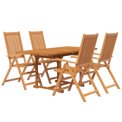 5 Piece Garden Dining Set Solid Wood Acacia 120-170 cm