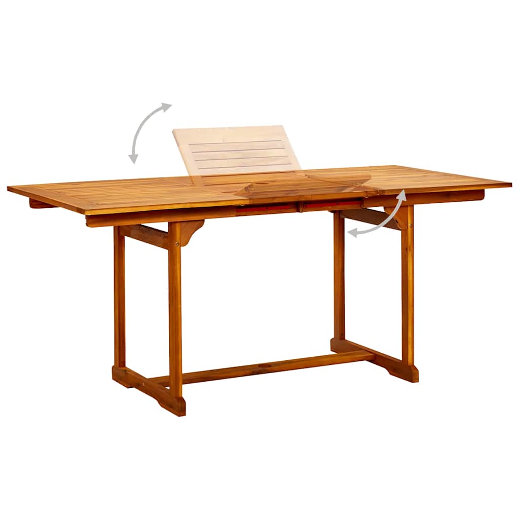 5 Piece Garden Dining Set Solid Wood Acacia 120-170 cm