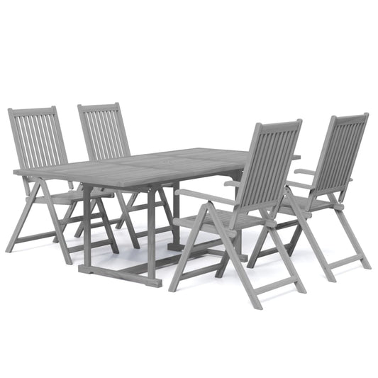 Garden Dining Set | Grey | Solid Acacia wood | Extendable |  Extendable