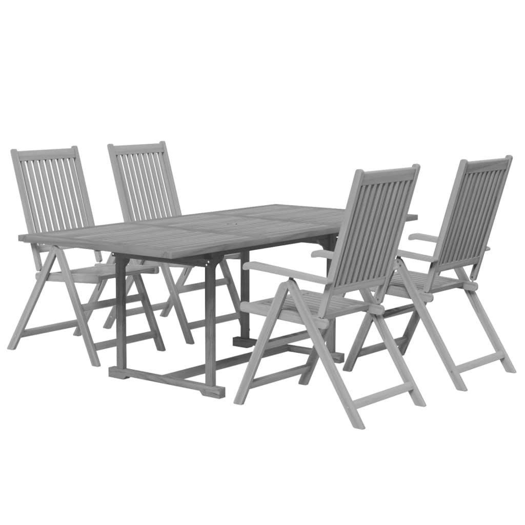 Garden Dining Set | Grey | Solid Acacia wood | Extendable |  Extendable