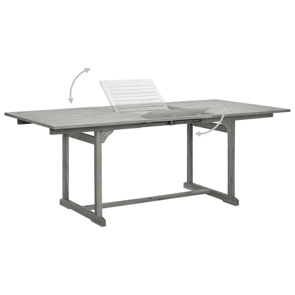 Garden Dining Set | Grey | Solid Acacia wood | Extendable |  Extendable