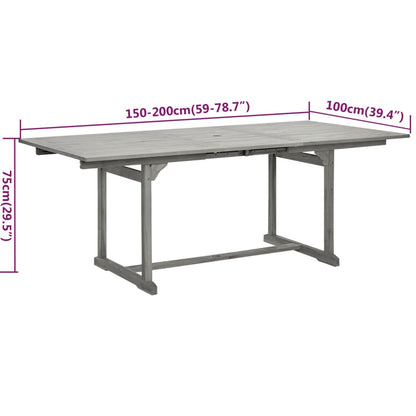 Garden Dining Set | Grey | Solid Acacia wood | Standard |  Extendable