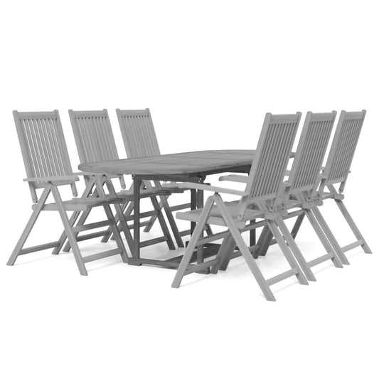 7 Piece Garden Dining Set Solid Wood Acacia