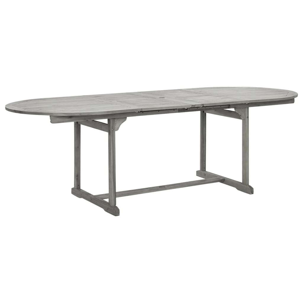 Garden Dining Set | Grey | Solid acacia wood | Standard | Extendable