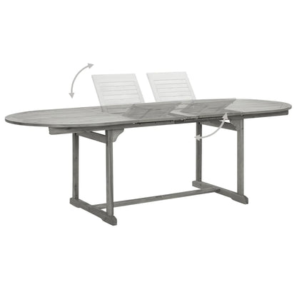 Garden Dining Set | Grey | Solid acacia wood | Standard | Extendable