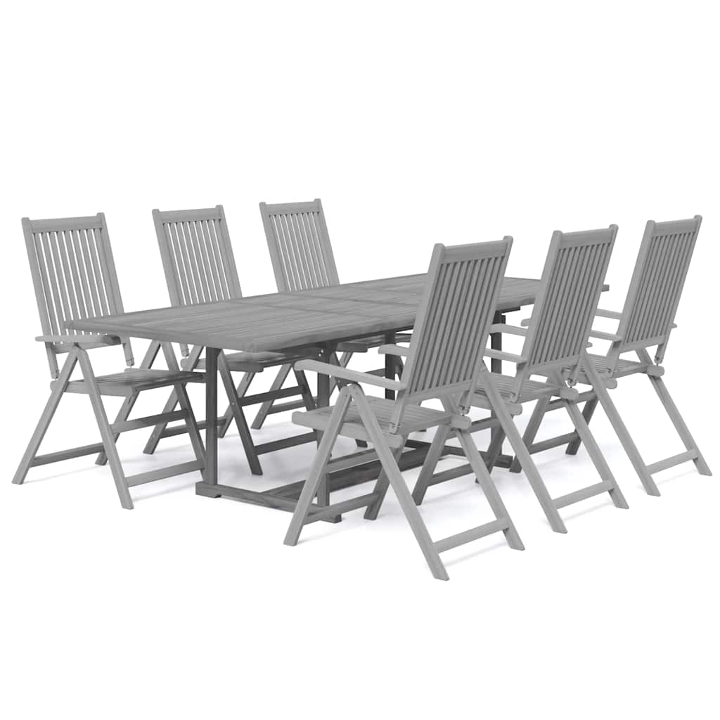 7 Piece Garden Dining Set Solid Wood Acacia