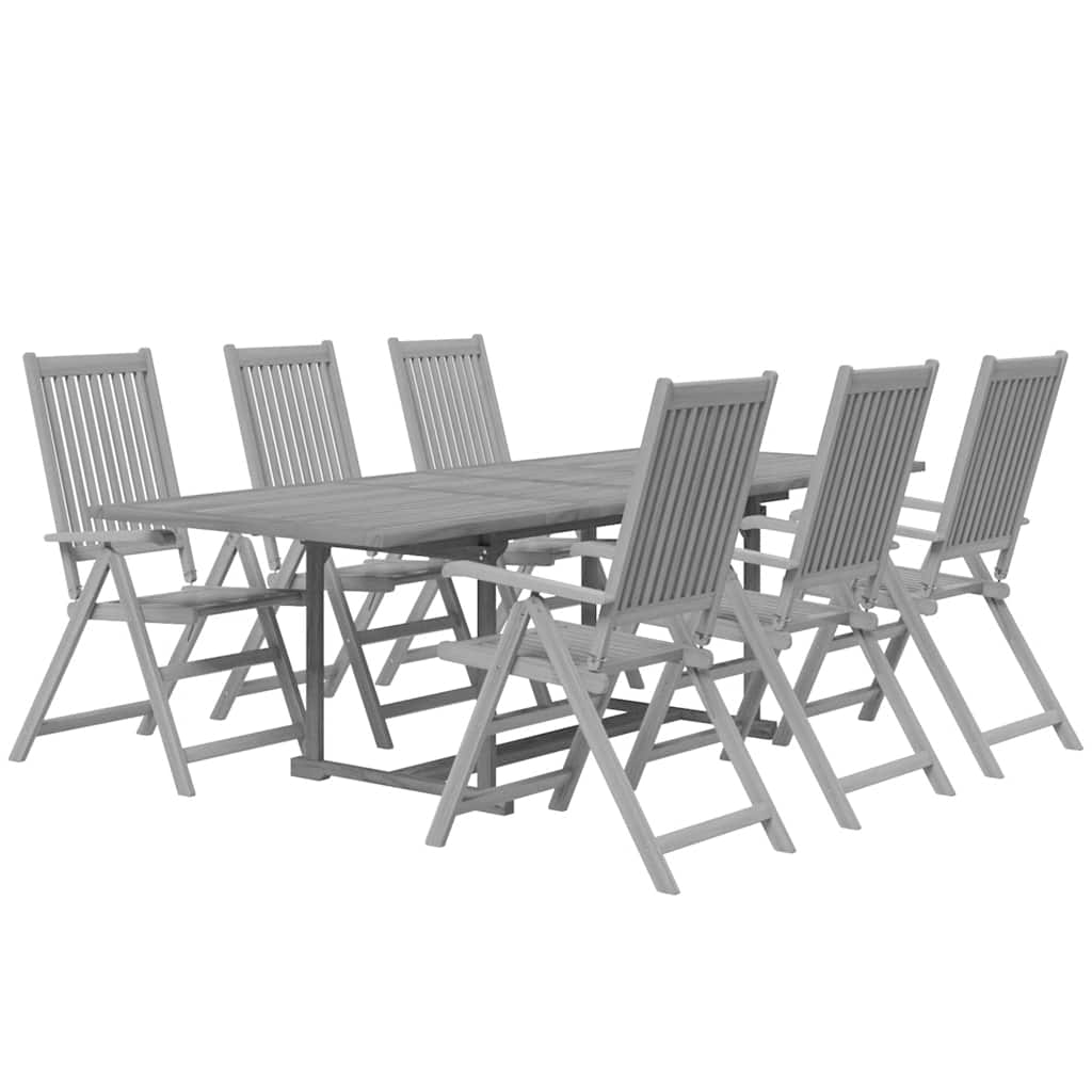7 Piece Garden Dining Set Solid Wood Acacia