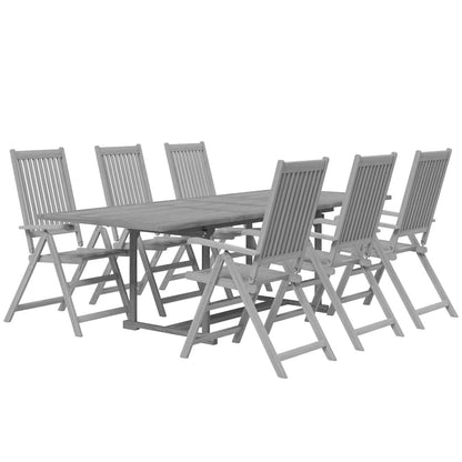 7 Piece Garden Dining Set Solid Wood Acacia