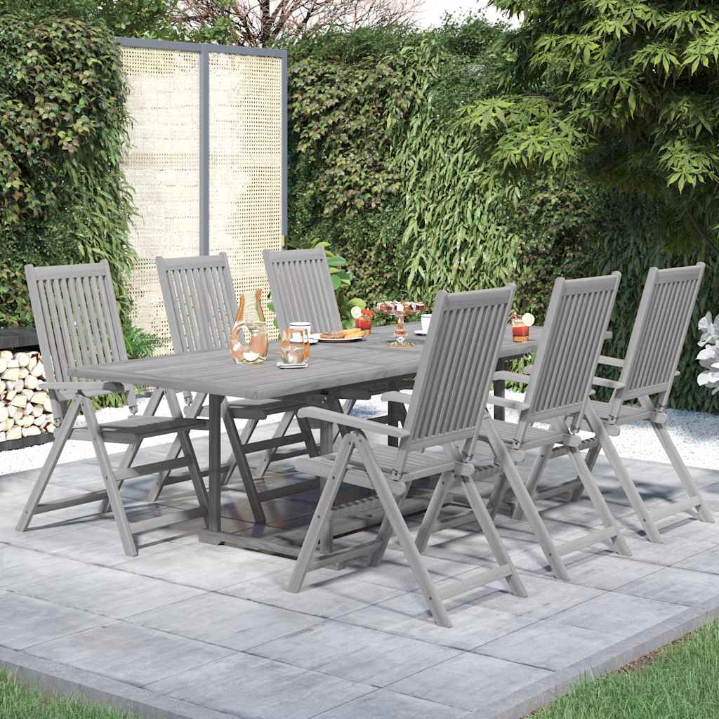 7 Piece Garden Dining Set Solid Wood Acacia