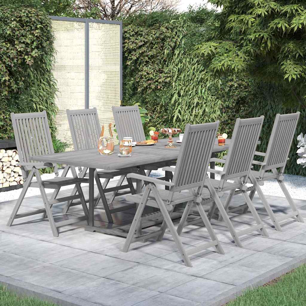 7 Piece Garden Dining Set Solid Wood Acacia