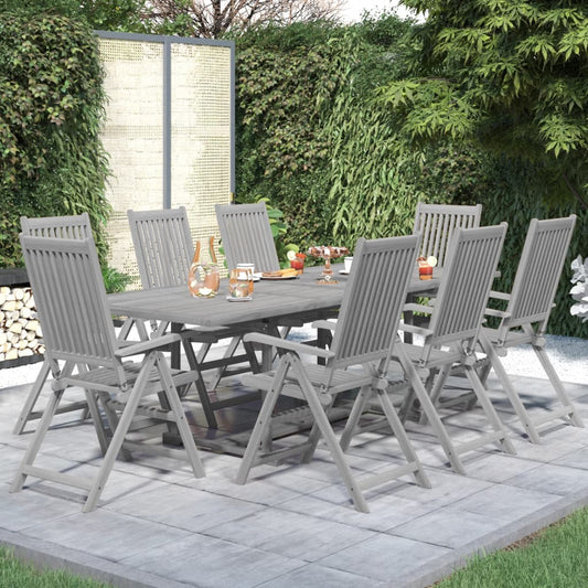 Garden Dining Set | Grey | Solid acacia wood | Standard |  Extendable
