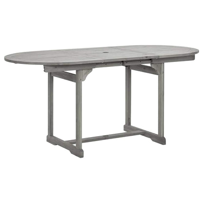 Garden Dining Set | Grey | Solid acacia wood | Medium | Extendable