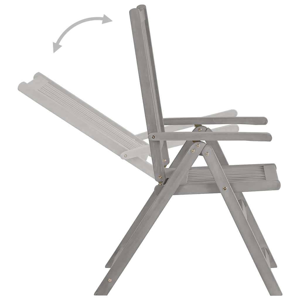 Garden Dining Set | Grey | Solid acacia wood | Medium | Extendable