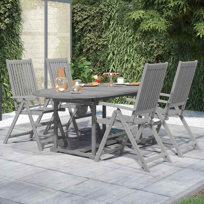 Garden Dining Set | Grey | Solid acacia wood | Medium | Extendable