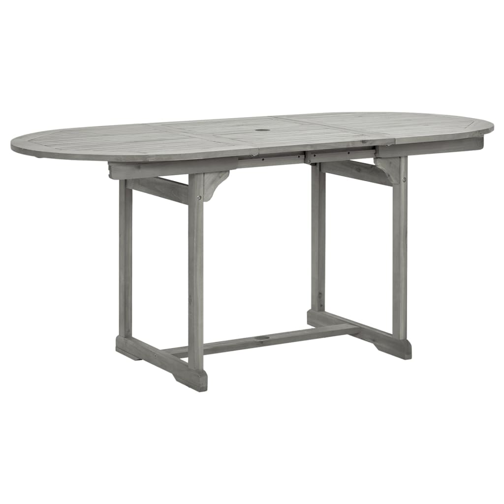 Garden Dining Set | Grey | Solid acacia wood | Large |  Foldable