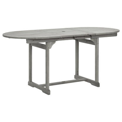 Garden Dining Set | Grey | Solid acacia wood | Large |  Foldable