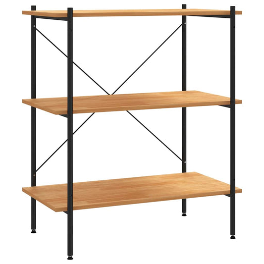 336340 vidaXL 3-Tier Shelving Unit Black and Oak 80x40x92 cm
