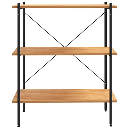 336340 vidaXL 3-Tier Shelving Unit Black and Oak 80x40x92 cm