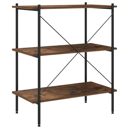 336341 vidaXL 3-Tier Shelving Unit Black and Natural 80x40x92 cm
