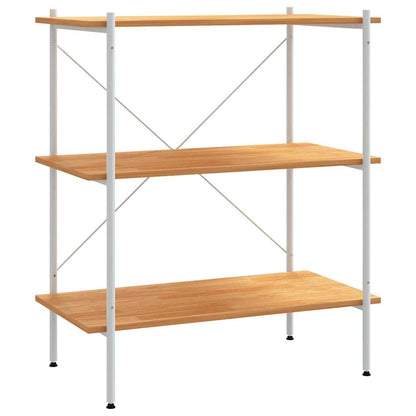 336342 vidaXL 3-Tier Shelving Unit White and Oak 80x40x92 cm