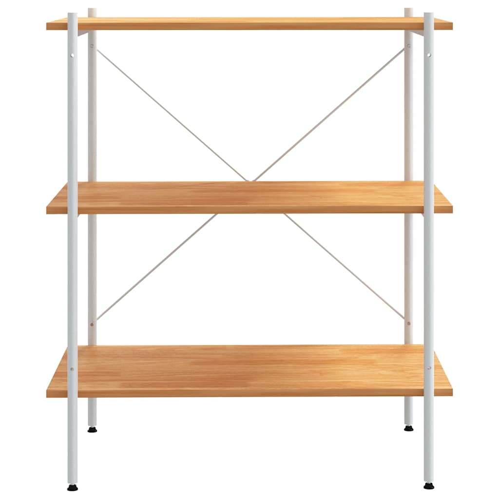336342 vidaXL 3-Tier Shelving Unit White and Oak 80x40x92 cm