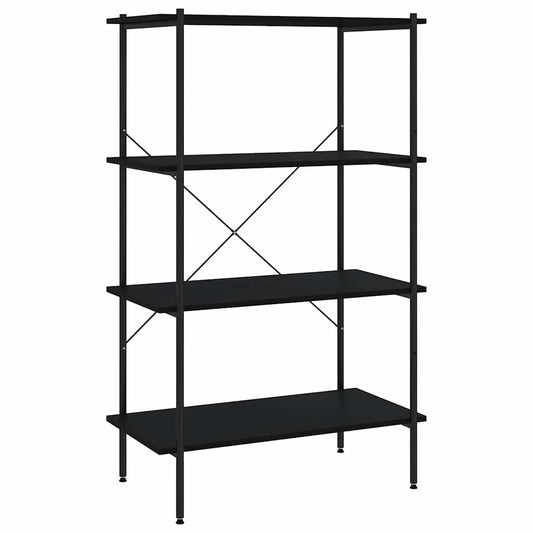 336343 vidaXL 4-Tier Shelving Unit Black 80x40x130 cm