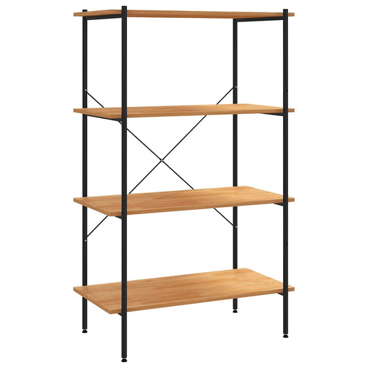 336344 vidaXL 4-Tier Shelving Unit Black and Oak 80x40x130 cm
