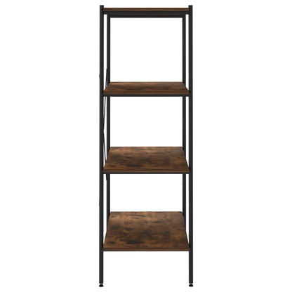 4-Tier Shelving Unit Black and Dark Wood 80x40x130 cm