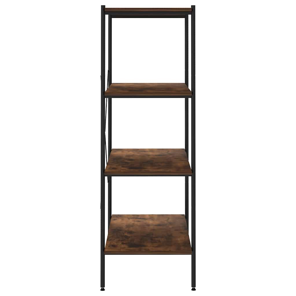 336345 vidaXL 4-Tier Shelving Unit Black and Natural 80x40x130 cm