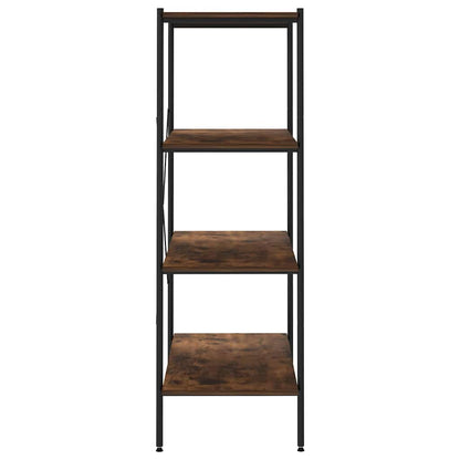 336345 vidaXL 4-Tier Shelving Unit Black and Natural 80x40x130 cm