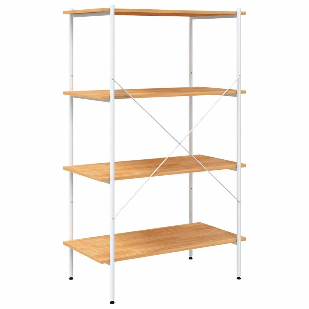 336346 vidaXL 4-Tier Shelving Unit White and Oak 80x40x130 cm