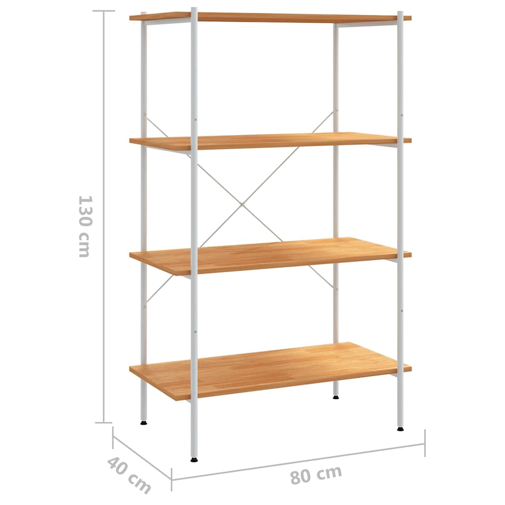 336346 vidaXL 4-Tier Shelving Unit White and Oak 80x40x130 cm