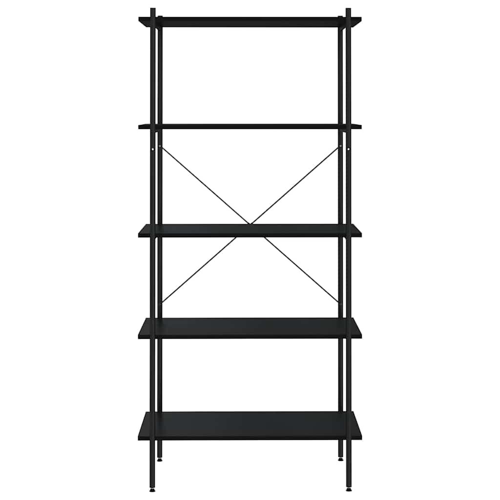 336347 vidaXL 5-Tier Shelving Unit Black 80x40x163 cm