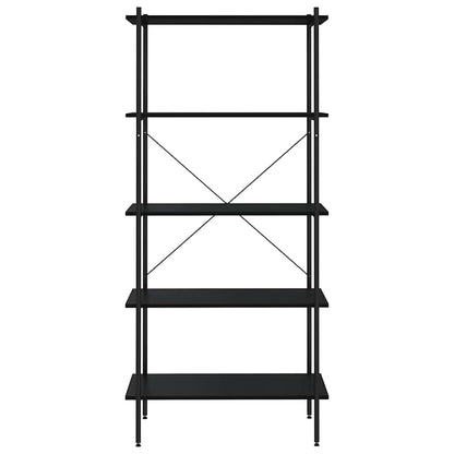 336347 vidaXL 5-Tier Shelving Unit Black 80x40x163 cm