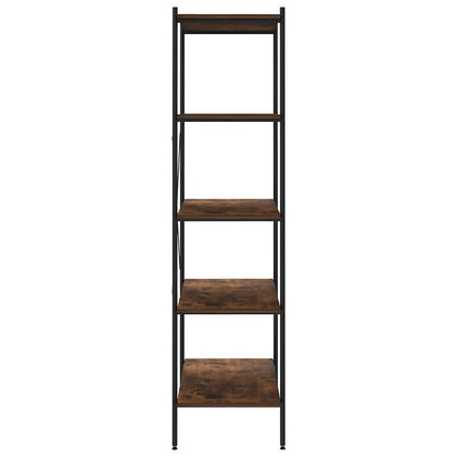 336349 vidaXL 5-Tier Shelving Unit Black and Natural 80x40x163 cm