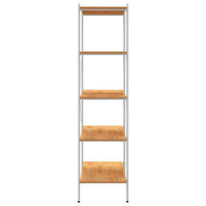 336350 vidaXL 5-Tier Shelving Unit White and Oak 80x40x163 cm