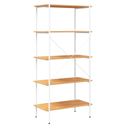 336350 vidaXL 5-Tier Shelving Unit White and Oak 80x40x163 cm
