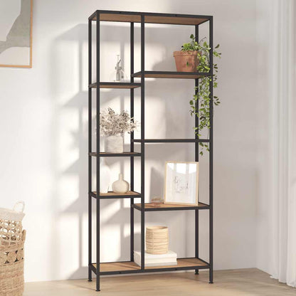 Book Shelf 80x30x180 cm Steel and Engineered Wood