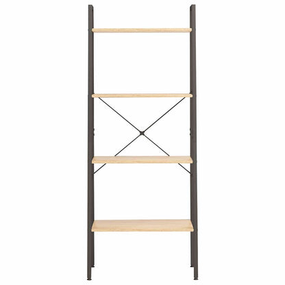 4-Tier Standing Shelf Light Brown and Black 56x35x140 cm