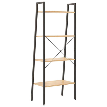 4-Tier Standing Shelf Light Brown and Black 56x35x140 cm