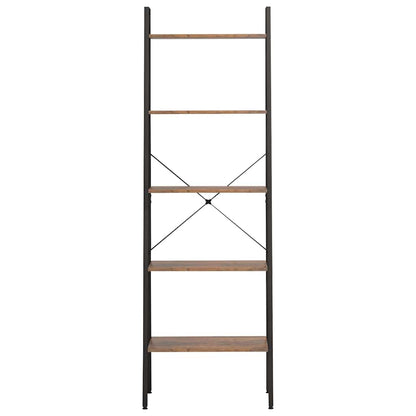 5-Tier Standing Shelf Dark Brown and Black 56x35x174 cm