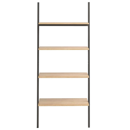 4-Tier Leaning Shelf Light Brown and Black 64x34x150,5 cm