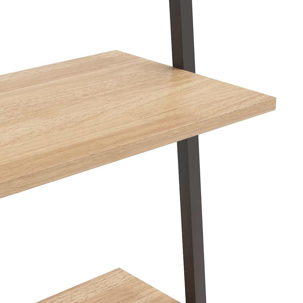 4-Tier Leaning Shelf Light Brown and Black 64x34x150,5 cm