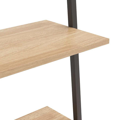 4-Tier Leaning Shelf Light Brown and Black 64x34x150,5 cm