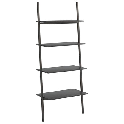 4-Tier Leaning Shelf Black 64x34x150,5 cm