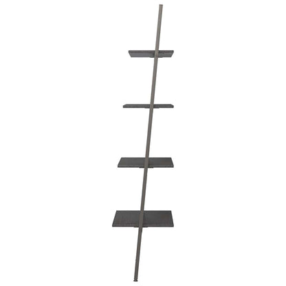 4-Tier Leaning Shelf Black 64x34x150,5 cm